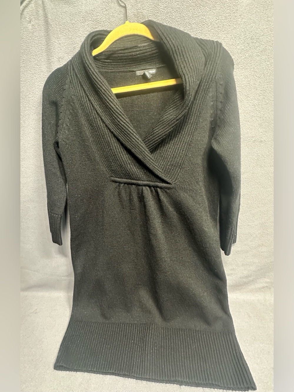 H&M Black Cowl-Neck Knit Sweater Dress